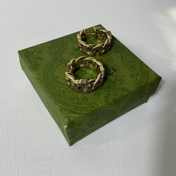 Gucci Gold GG Hoop Earrings - Picture 2 of 3